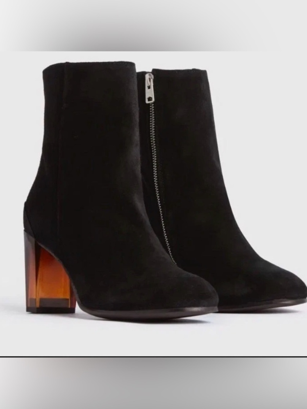 All Saints Roca black suede booties 39 8